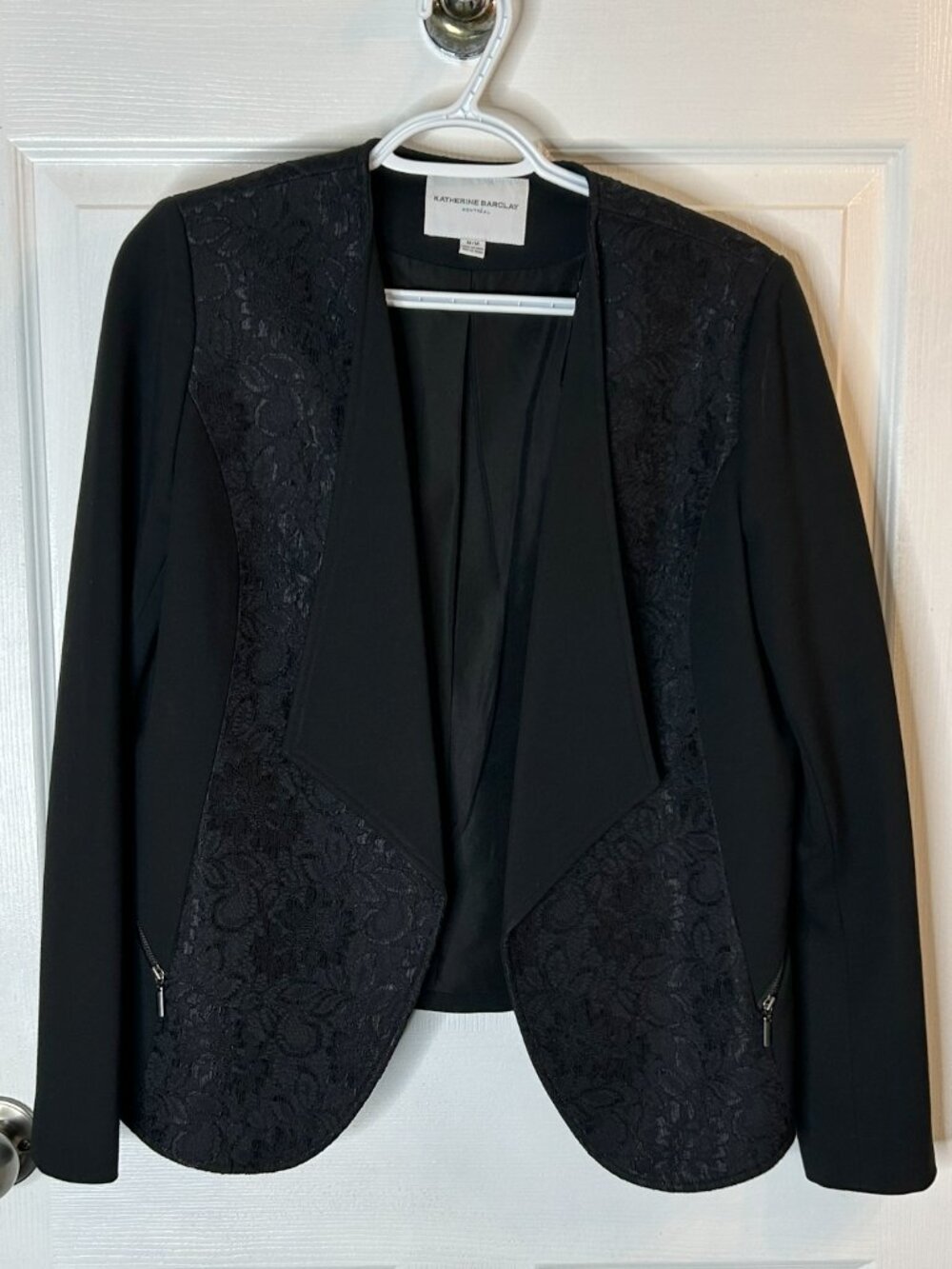 Black Lace Panel Blazer & Pants Set – Katherine Barclay Blazer